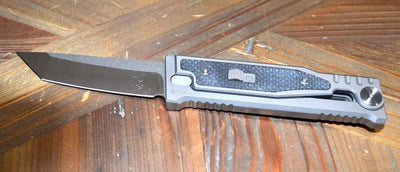 REATE EXO-M OTF GRAVITY KNIFE TITANIUM/BLACK MICARTA 2.95" TANTO SATIN - NORTH RIVER OUTDOORS