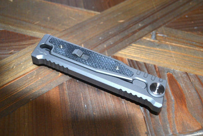 REATE EXO-M OTF GRAVITY KNIFE TITANIUM/BLACK MICARTA 2.95" TANTO SATIN - NORTH RIVER OUTDOORS