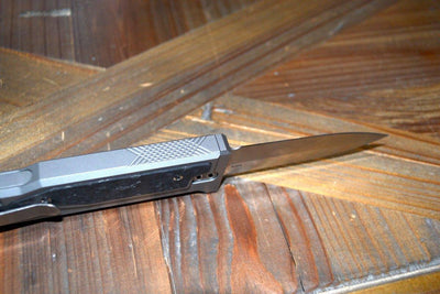 REATE EXO-M OTF GRAVITY KNIFE TITANIUM/CARBON FIBER 2.95" DOUBLE EDGE SATIN - NORTH RIVER OUTDOORS