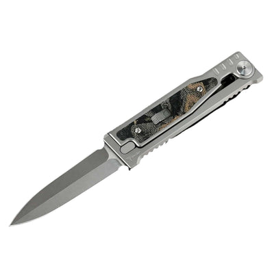 Reate EXO Mini Burl Linen Micarta Stonewashed Double Edge (3V) - NORTH RIVER OUTDOORS