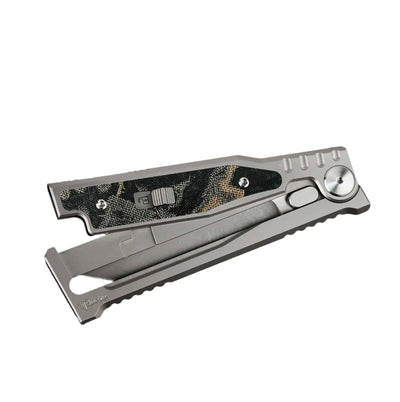 Reate EXO Mini Burl Linen Micarta Stonewashed Double Edge (3V) - NORTH RIVER OUTDOORS