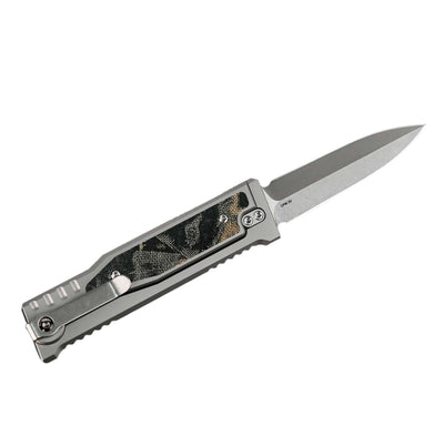 Reate EXO Mini Burl Linen Micarta Stonewashed Double Edge (3V) - NORTH RIVER OUTDOORS