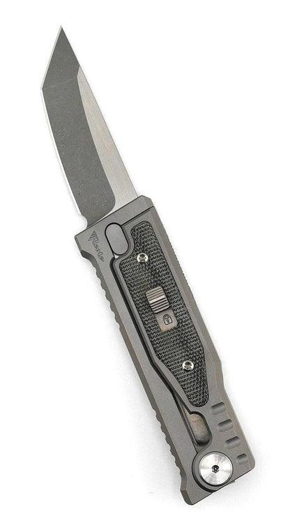 Reate EXO Mini Stonewash Tanto Gravity Knife Titanium Black Micarta (3V) - NORTH RIVER OUTDOORS