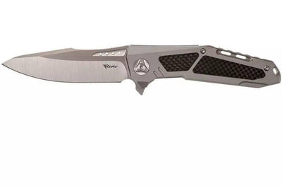Reate K-3 Flipper 3.875" CTS-204P Drop Point Blade Titanium Handles with Carbon Fiber Inlays - NORTH RIVER OUTDOORS