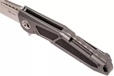 Reate K-3 Flipper 3.875" CTS-204P Drop Point Blade Titanium Handles with Carbon Fiber Inlays - NORTH RIVER OUTDOORS