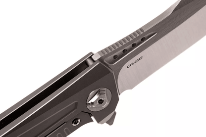 Reate Knives K-3 Flipper 3.875" CTS-204P Drop Point Blade Titanium Carbon Fiber Inlays - NORTH RIVER OUTDOORS