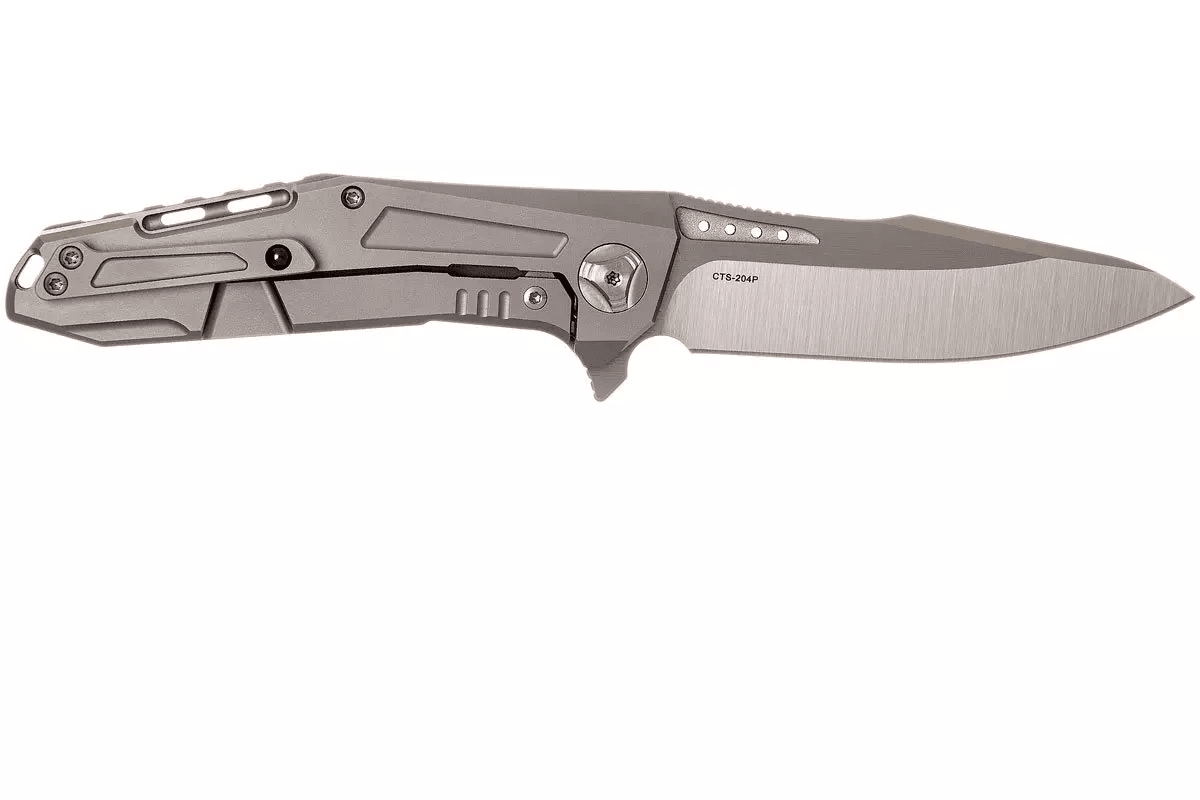Reate Knives K-3 Flipper 3.875" CTS-204P Drop Point Blade Titanium Carbon Fiber Inlays - NORTH RIVER OUTDOORS