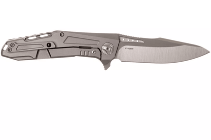Reate Knives K-3 Flipper 3.875" CTS-204P Drop Point Blade Titanium Carbon Fiber Inlays - NORTH RIVER OUTDOORS