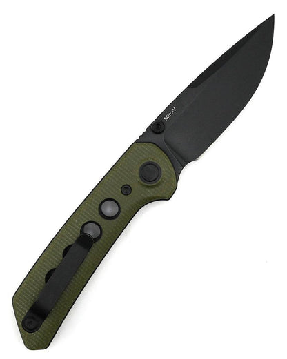 Reate PL-XT Green Micarta - Nitro-V - Black PVD - Black G10 Inlay - NORTH RIVER OUTDOORS