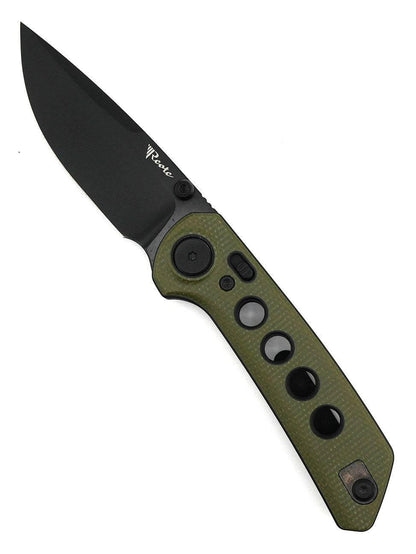 Reate PL-XT Green Micarta - Nitro-V - Black PVD - Black G10 Inlay - NORTH RIVER OUTDOORS
