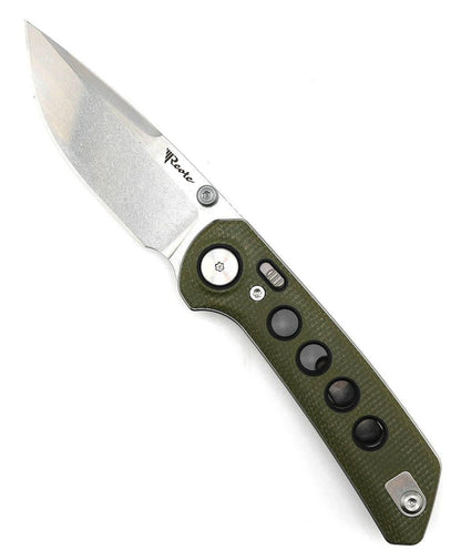 Reate PL-XT Green Micarta - Nitro-V - Stonewashed - Black G10 Inlay - NORTH RIVER OUTDOORS