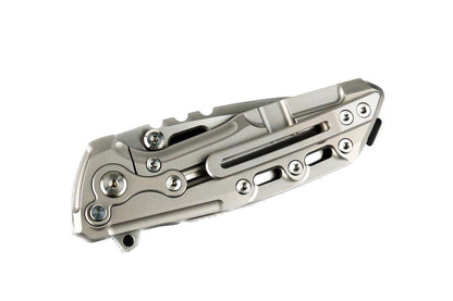 Reate T1000 Flipper Knife 3.8" CPM-3V Satin Compound Tanto Milled Titanium Handles - NORTH RIVER OUTDOORS