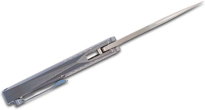 Reate Tashi Bharucha Baby Machine Frame Lock Knife Blue Titanium (3.25" Satin) - NORTH RIVER OUTDOORS
