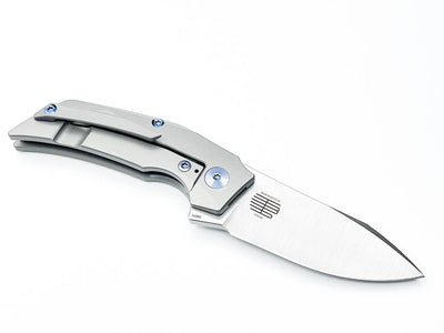 Reate Tashi Bharucha T2500 Flipper Knife 2.375" M390 Satin Blade Titanium Handles with Orange G10 Inlay - NORTH RIVER OUTDOORS