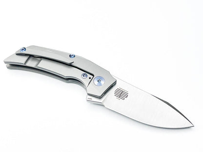 Reate Tashi Bharucha T2500 Flipper Knife 2.375" M390 Satin Blade Titanium Handles with Orange G10 Inlay - NORTH RIVER OUTDOORS