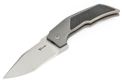 Reate Tashi Bharucha T3000 Flipper Knife 3" M390 Satin Blade Titanium Carbon Fiber - NORTH RIVER OUTDOORS