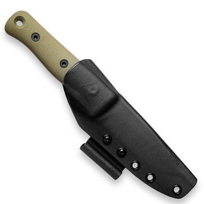 Reiff Knives F4 Bushcraft Fixed Blade 4" CPM-3V Acid Stonewashed Drop Point OD Green G10 Handles Kydex Sheath - NORTH RIVER OUTDOORS