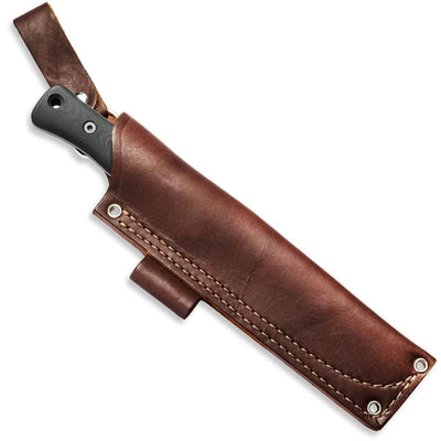 Reiff Knives F6 Leuku Survival Fixed Blade Knife 6" CPM-3V Acid Stonewashed Drop Point, Black G10 Handles - NORTH RIVER OUTDOORS