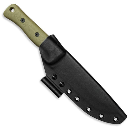 Reiff Knives F6 Leuku Survival Fixed Blade Knife 6" CPM-3V Acid Stonewashed Drop Point, OD Green Handles - NORTH RIVER OUTDOORS