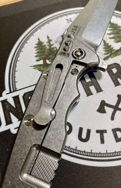 Hinderer Eklipse Harpoon Spanto Battle Blue Knife Stonewash G10 - NORTH RIVER OUTDOORS