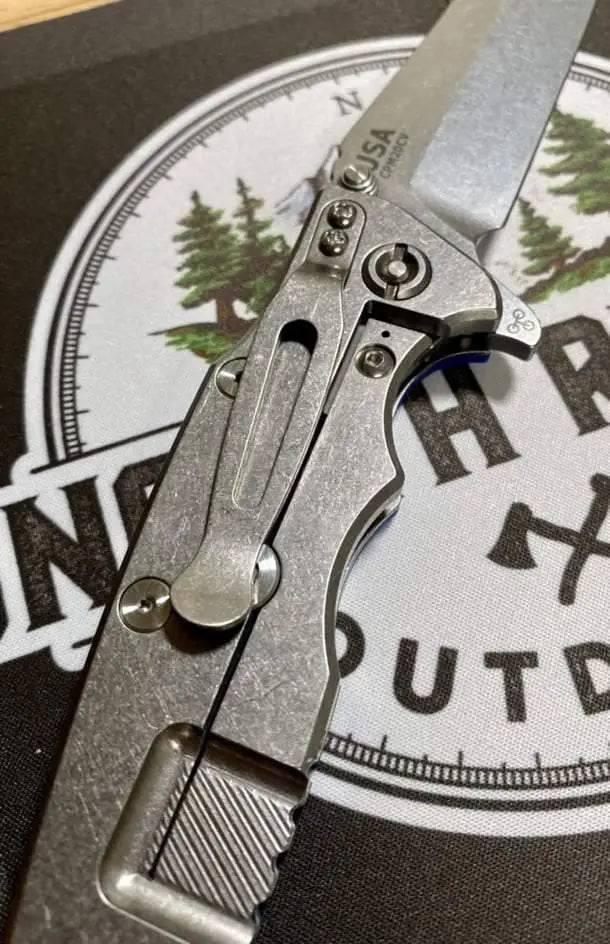 Hinderer Eklipse Harpoon Spanto Battle Blue Knife Stonewash G10 - NORTH RIVER OUTDOORS