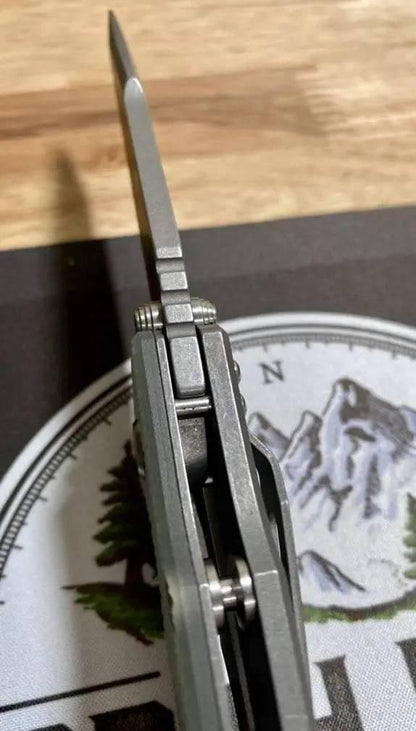 Hinderer Eklipse Harpoon Spanto Knife Working Finish Blue/Translucent Green G10 3.5" - NORTH RIVER OUTDOORS