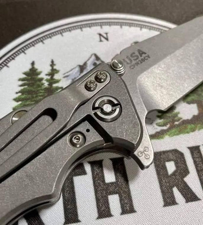 Hinderer Eklipse Harpoon Spanto Knife Working Finish Blue/Translucent Green G10 3.5" - NORTH RIVER OUTDOORS