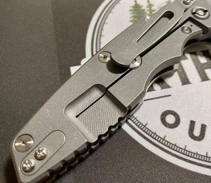 Hinderer Eklipse Harpoon Spanto Knife Working Finish Blue/Translucent Green G10 3.5" - NORTH RIVER OUTDOORS