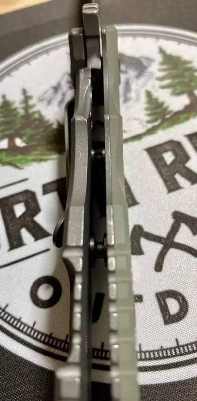 Hinderer Eklipse Harpoon Spanto Knife Working Finish Blue/Translucent Green G10 3.5" - NORTH RIVER OUTDOORS