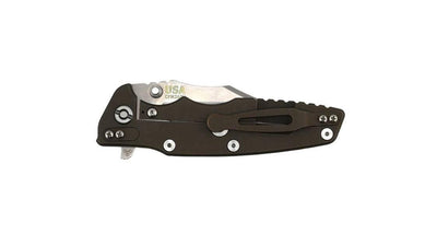 Rick Hinderer EKLIPSE 3.5″ Flipper Bowie Blade Battle Bronze Translucent Green G10 - NORTH RIVER OUTDOORS