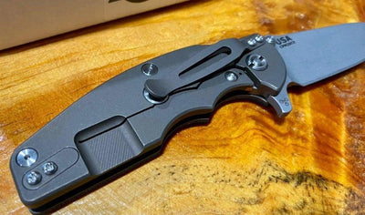 Rick Hinderer Jurassic Flipper 3.5" Knife SpearPoint Tri-way 3.5" CPM-20CV - NORTH RIVER OUTDOORS