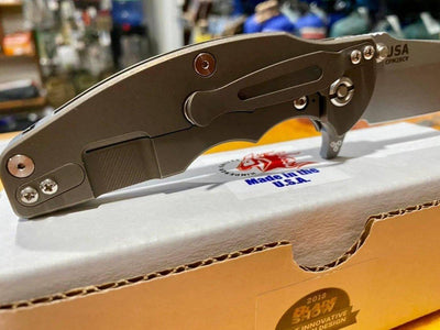 Rick Hinderer Jurassic Flipper 3.5" Knife SpearPoint Tri-way 3.5" CPM-20CV - NORTH RIVER OUTDOORS