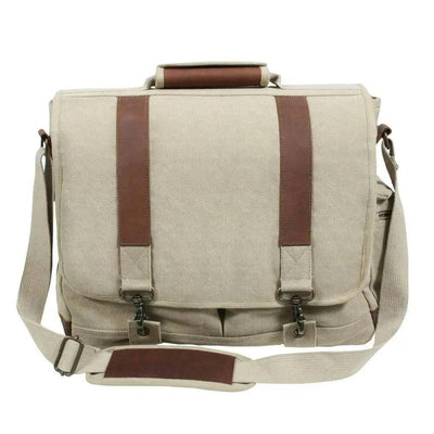 Rothco Vintage Canvas Pathfinder Laptop Bag With Leather Accents - NORTH RIVER OUTDOORS