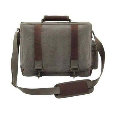 Rothco Vintage Canvas Pathfinder Laptop Bag With Leather Accents - NORTH RIVER OUTDOORS