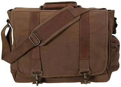Rothco Vintage Canvas Pathfinder Laptop Bag With Leather Accents - NORTH RIVER OUTDOORS
