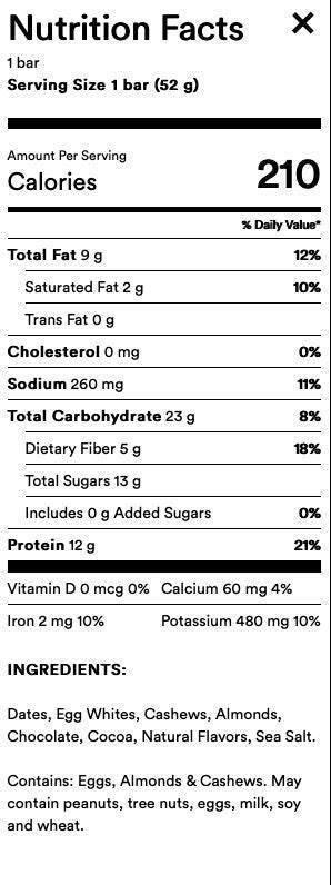 RXBAR Protein Bars No B.S (All Types) - NORTH RIVER OUTDOORS