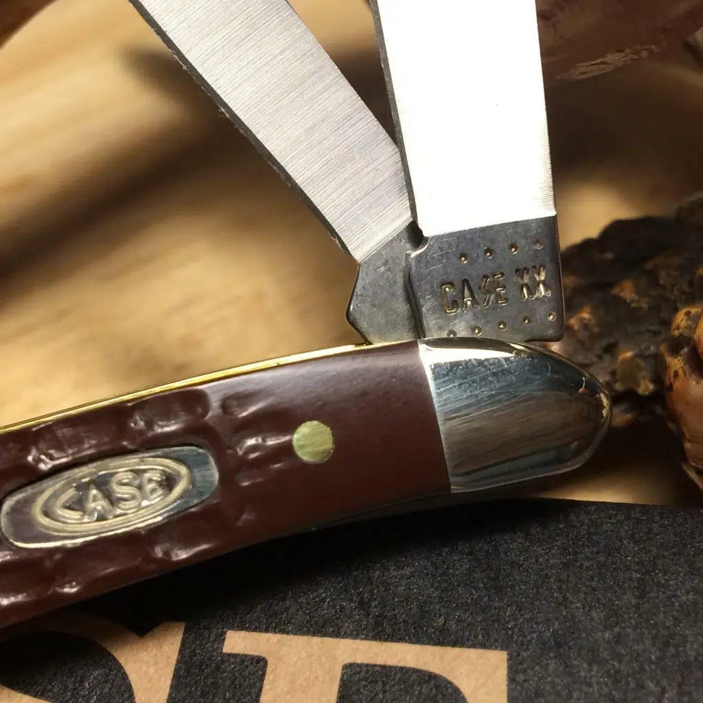 Case Peanut Brown Jigged Delrin 2 7/8" Pocket Knife Made in USA CA046