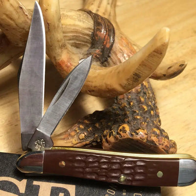 Case Peanut Brown Jigged Delrin 2 7/8" Pocket Knife Made in USA CA046