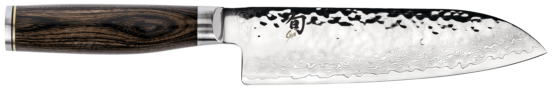 Shun TDM0702 Premier Santoku Knife 7" Hammered Blade PakkaWood Handle - NORTH RIVER OUTDOORS