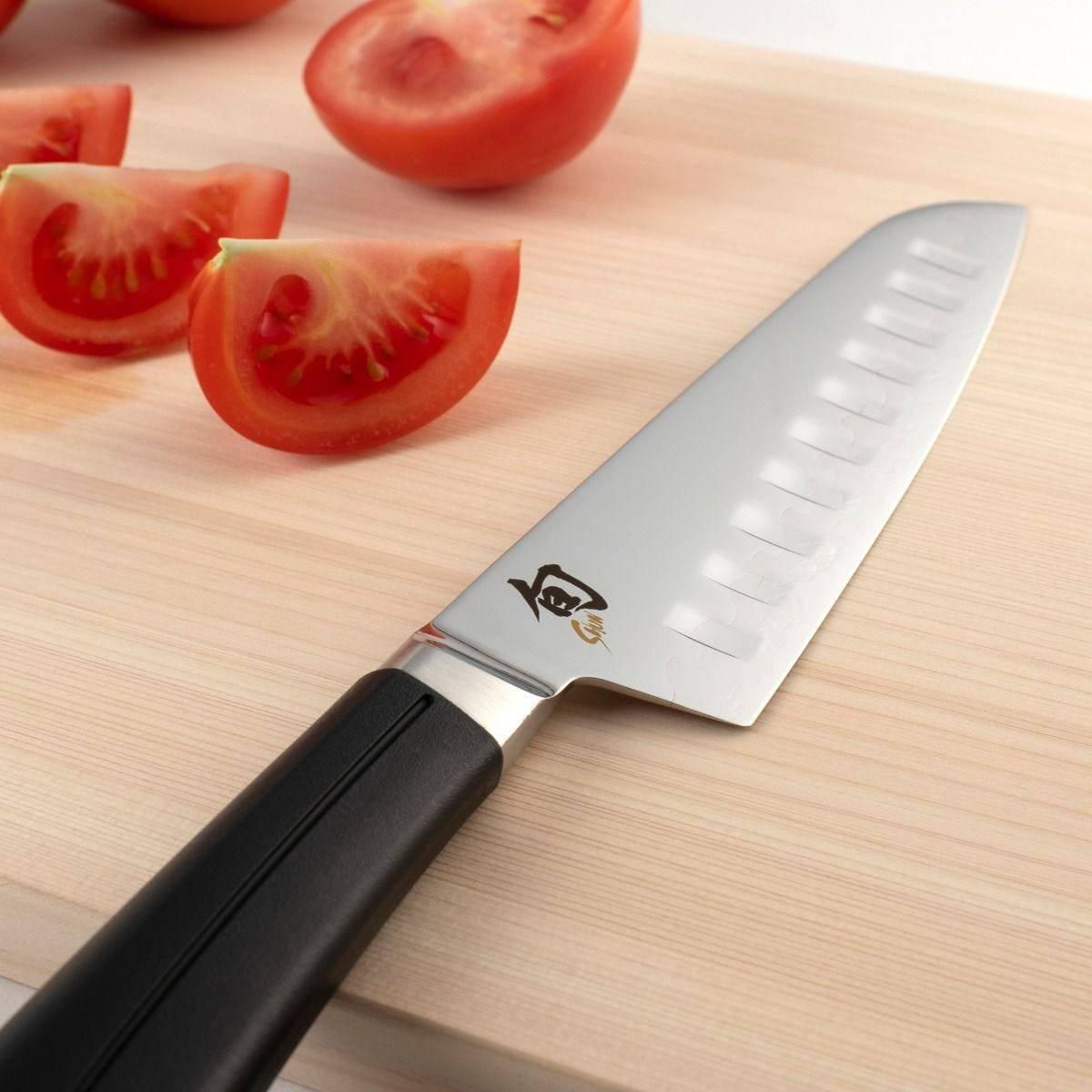 Shun VB0718 Sora Santoku Knife 7" Blade TPE Polymer Handle - NORTH RIVER OUTDOORS
