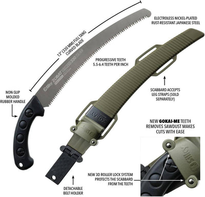 Silky ZUBAT Ultimate Professional Curved Hand Saw 330mm Progressive Teeth (746-33) - NORTH RIVER OUTDOORS