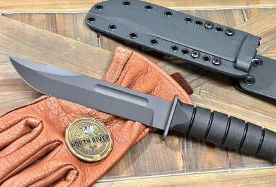 Spartan KA-BAR MagnaCut Black Blade Handle w/ Black Kydex Sheath (USA) - NORTH RIVER OUTDOORS