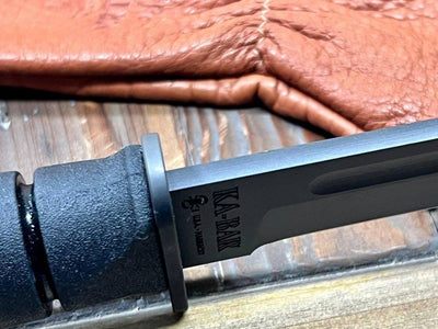 USMC KA-BAR Knife Spartan MagnaCut Black Blade w/ Tan Kydex Sheath (USA) - NORTH RIVER OUTDOORS