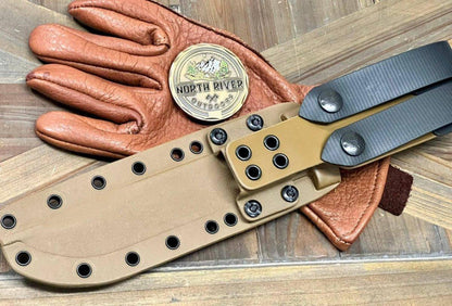 USMC KA-BAR Knife Spartan MagnaCut Black Blade w/ Tan Kydex Sheath (USA) - NORTH RIVER OUTDOORS
