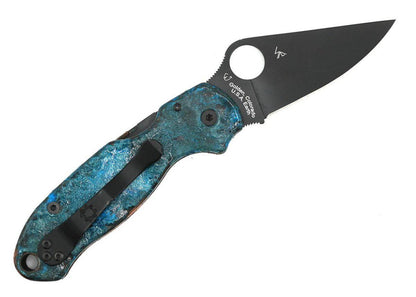 Custom Spyderco Para 3 C223GPBK Knife 3" S45VN Black Blade, Ship Wrecked Copper Scales(USA) - NORTH RIVER OUTDOORS