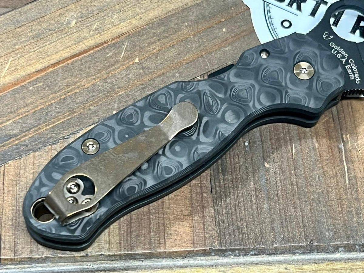 Custom Spyderco Para 3 Knife 3" S45VN Black Blade All Ti Rainbow Drop Carbon Fiber "Black Beauty" - NORTH RIVER OUTDOORS