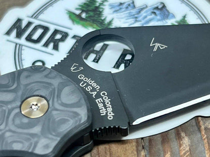 Custom Spyderco Para 3 Knife 3" S45VN Black Blade All Ti Rainbow Drop Carbon Fiber "Black Beauty" - NORTH RIVER OUTDOORS