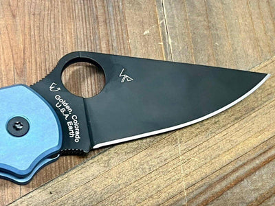 Custom Spyderco Para 3 Knife S45VN Black Blade, Titanium Handles Clip "Nautical Night" (USA) - NORTH RIVER OUTDOORS