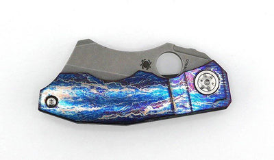 Custom Spyderco Stovepipe Folding Knife 2.78" CPM-20CV Dark Stonewashed Cleaver Blade (Smoked Pipe) - NORTH RIVER OUTDOORS