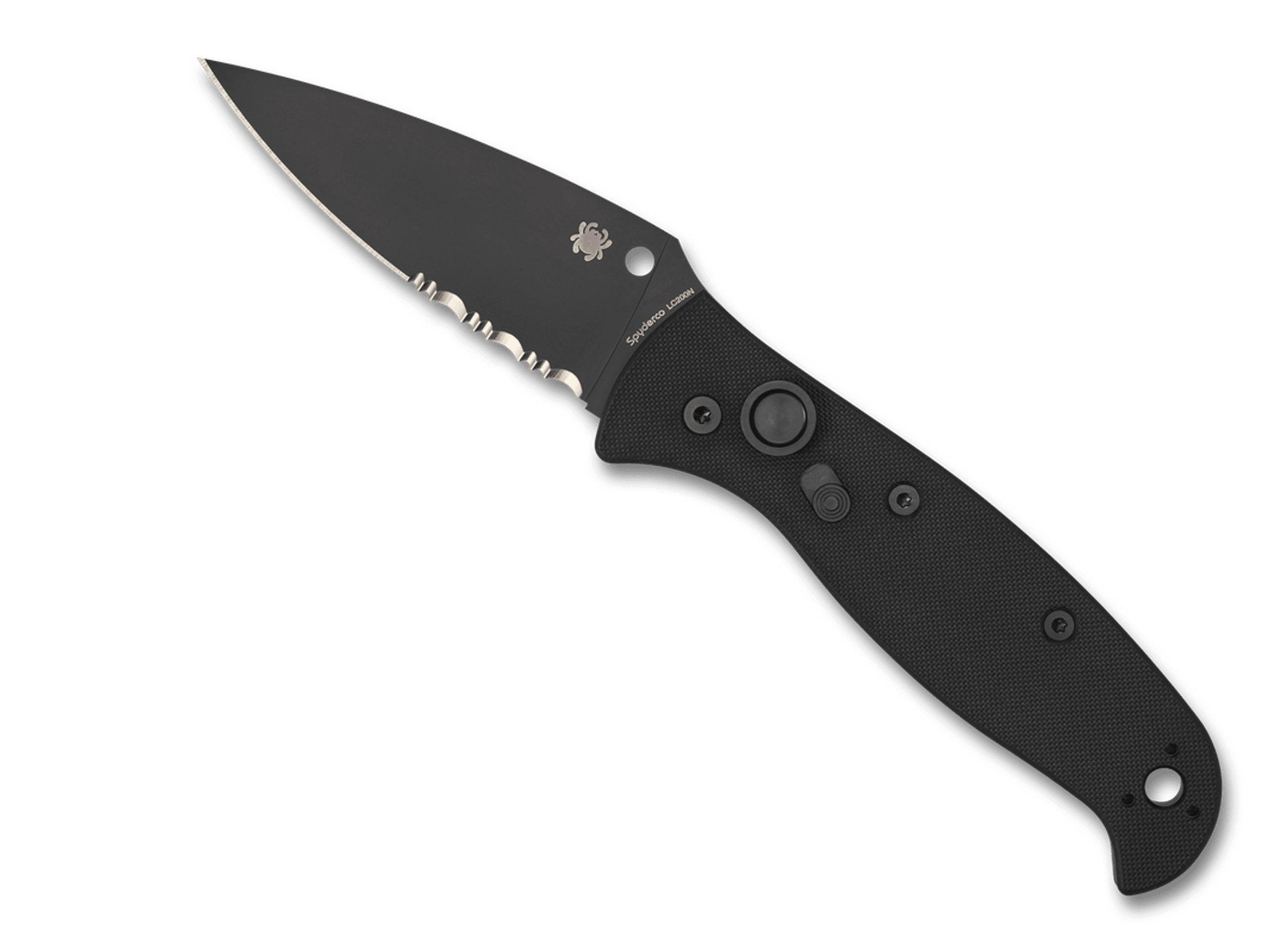 Spyderco Autonomy 2 Auto Folding Knife 3.5" LC200N Black DLC Combo Blade, Black G10 Handles C165GPSBBK2 - NORTH RIVER OUTDOORS